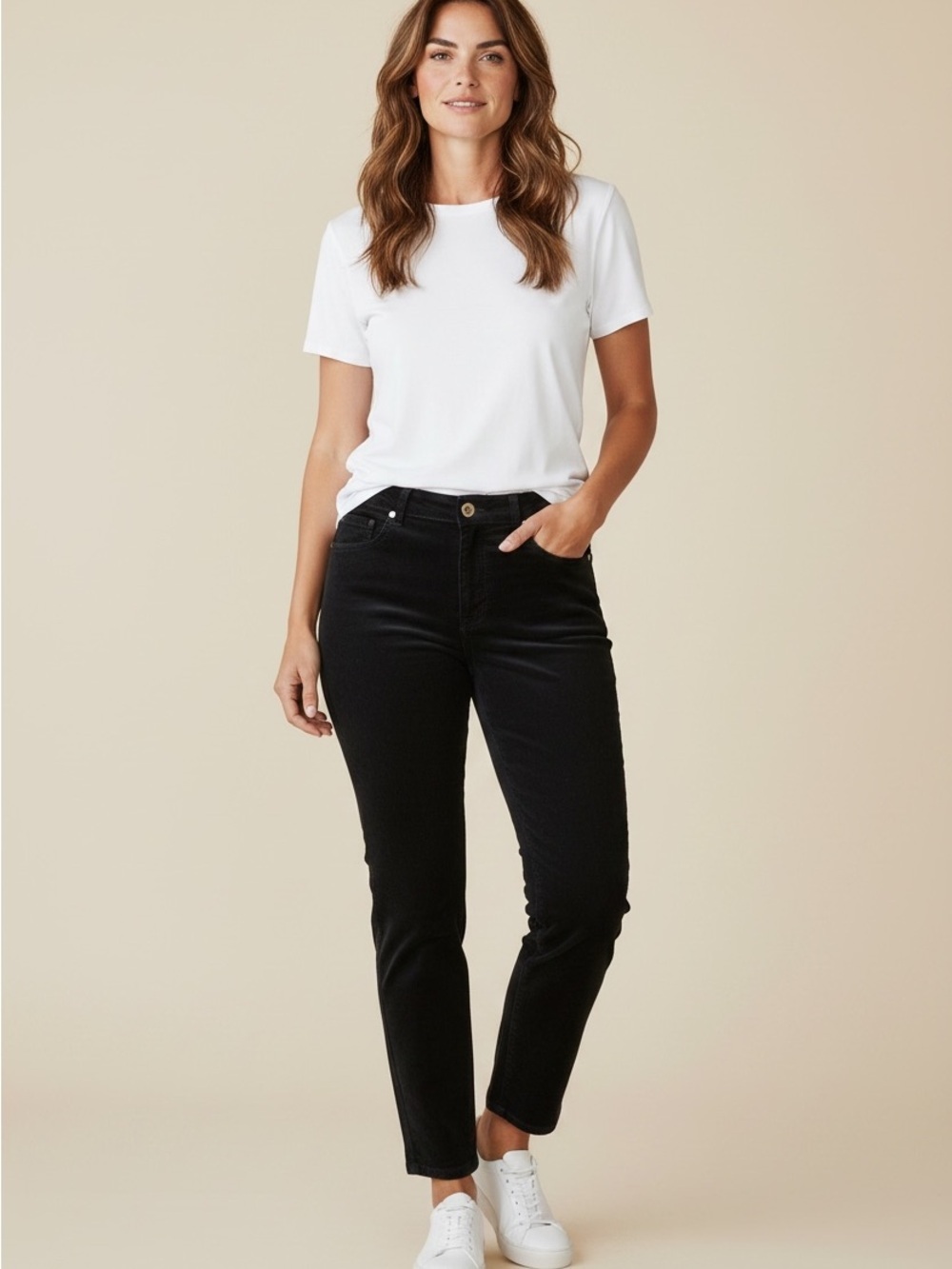 Talbots Flawless Five Pocket Jegging Black Looks & Feels Like Velvet Corduroy